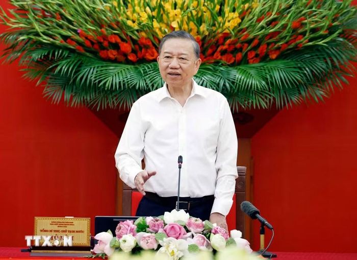 Tổng Bí thư, Chủ tịch nước Tô Lâm phát biểu. (Ảnh: Thống Nhất/TTXVN)