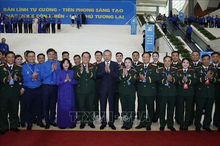 Tổng Bí thư, Chủ tịch nước Tô Lâm và các đại biểu dự Phiên trọng thể Đại hội Đoàn toàn quốc lần thứ XIII. Ảnh: Thống Nhất/TTXVN
