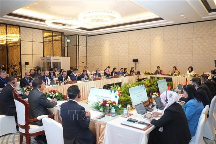 Toàn cảnh Hội nghị Ủy ban Hợp tác khoa học, công nghệ và đổi mới sáng tạo ASEAN - Trung Quốc lần thứ 13 (ACJSTIC-13). Ảnh: Văn Phiên/PV TTXVN tại Lào