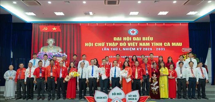Ban Chấp hành Hội Chữ thập đỏ tỉnh Cà Mau khóa I, nhiệm kỳ 2026-2031, ra mắt Đại hội.