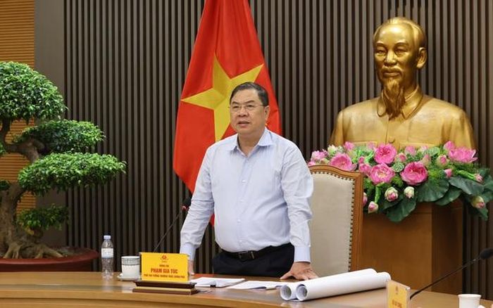 Phó Thủ tướng Thường trực Phạm Gia Túc phát biểu tại cuộc họp (Ảnh: VGP).