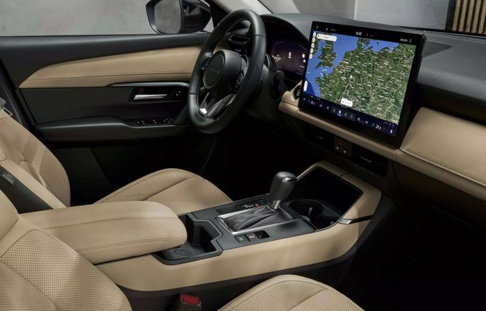 Thiết kế nội thất Mazda CX-5 mới với màn hình trung tâm cỡ lớn. Ảnh: Carscoops