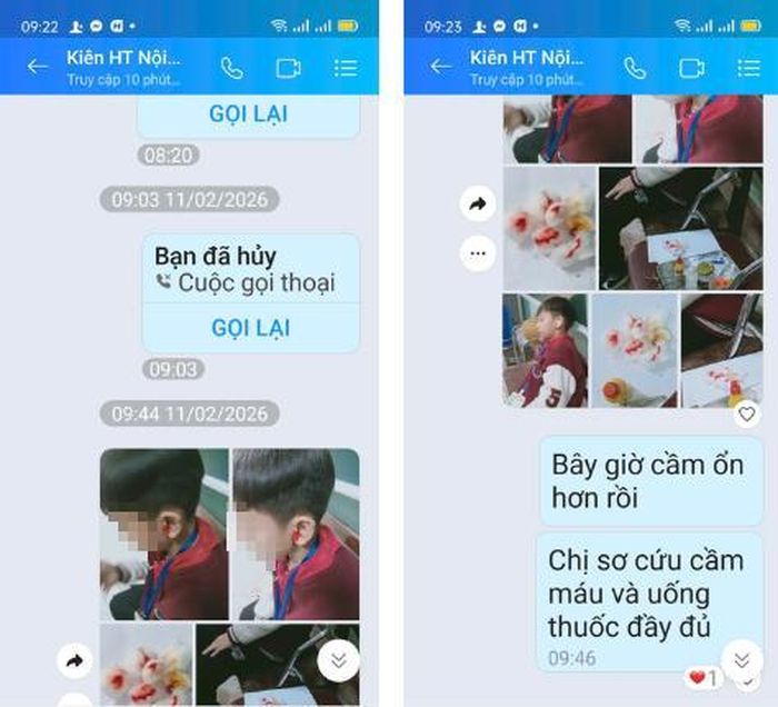 Tin nhắn bà Thúy gửi báo cáo hiệu trưởng về sự việc