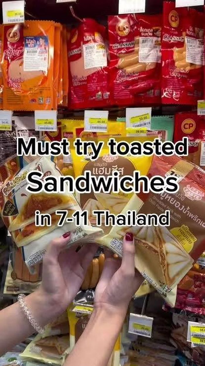 Những video chia sẻ món sandwich nổi tiếng của 7-Eleven Thái Lan rất được giới trẻ yêu thích