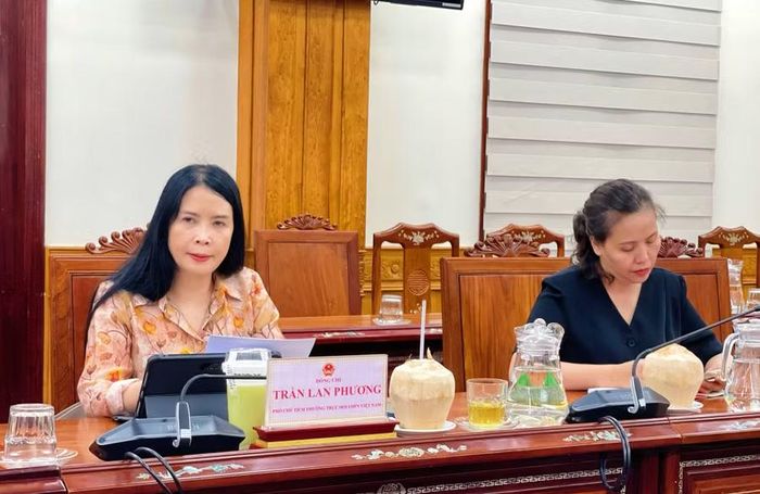  Phó Chủ tịch Thường trực Hội LHPN Việt Nam Trần Lan Phương phát biểu tại buổi làm việc. Ảnh: Hải Yến 