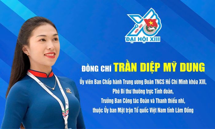 Đồng chí Trần Diệp Mỹ Dung lần đầu được tín nhiệm bầu tham gia Ban Chấp hành Trung ương Đoàn khóa XIII
