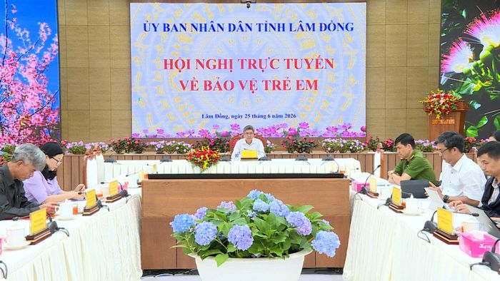 Quang cảnh hội nghị tại điểm cầu Lâm Đồng