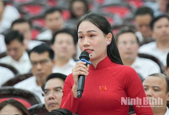 Đại biểu Trần Thị Huế chất vấn về lĩnh vực du lịch.