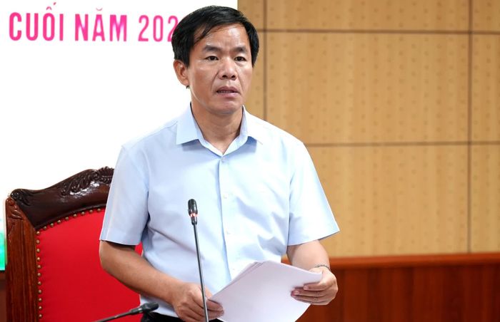 Đồng chí Nguyễn Văn Phương, Bí thư Tỉnh ủy, Bí thư Đảng ủy Quân sự tỉnh phát biểu chỉ đạo tại hội nghị - Ảnh: T.Đ