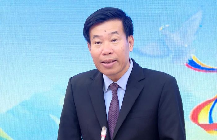 Đồng chí Nguyễn Mạnh Cường, UVTƯ Đảng, Thứ trưởng Bộ Ngoại giao phát biểu tại buổi họp báo - Ảnh: T.T