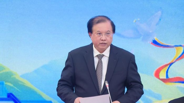 Đồng chí Tạ Quang Đông, Thứ trưởng Bộ Văn hóa, Thể thao và Du lịch phát biểu tại buổi họp báo - Ảnh: T.T