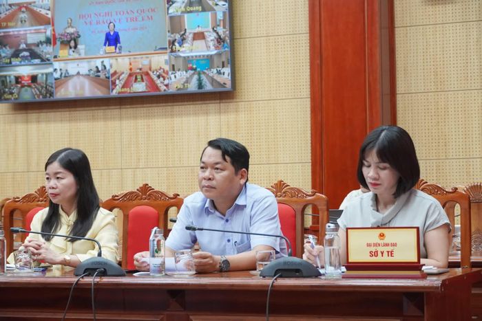 Đại biểu tham dự hội nghị tại điểm cầu tỉnh Quảng Trị - Ảnh: H.L