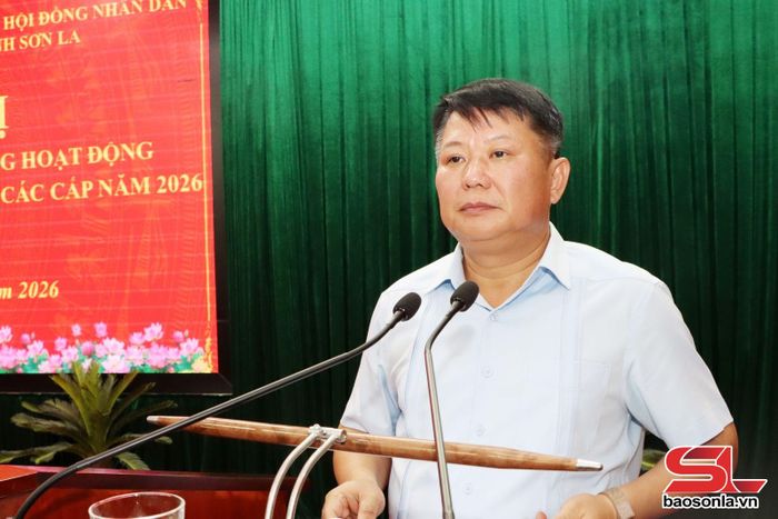 Đồng chí Phó Bí thư Thường trực Tỉnh ủy, Chủ tịch HĐND tỉnh, phát biểu tại hội nghị.
