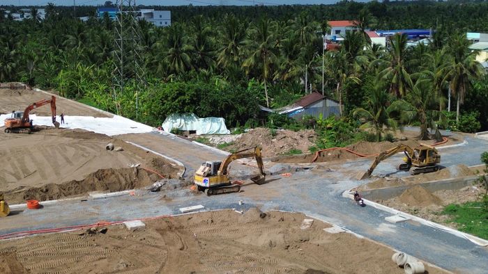 Thi công khu tái định cư cầu Rạch Miễu 2.