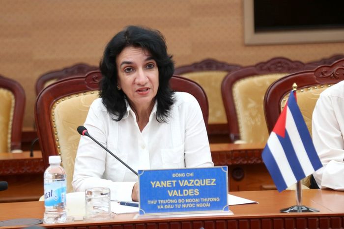 Thứ trưởng Yanet Vazquez Valdes phát biểu. Ảnh: Đức Minh