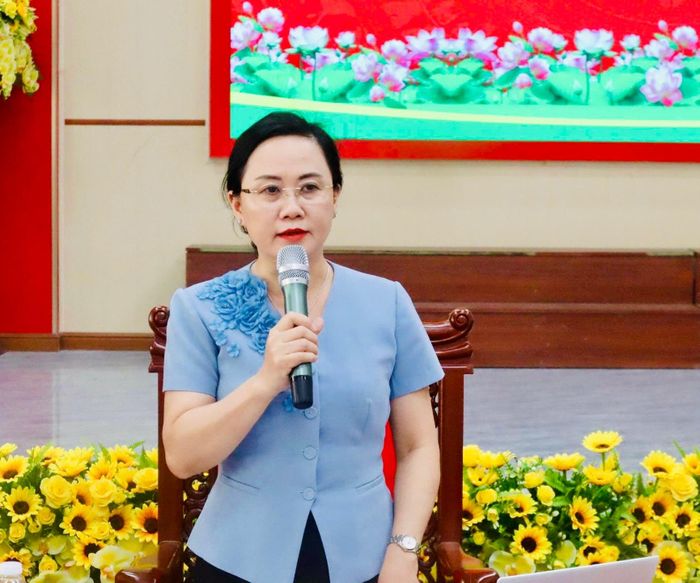 Trưởng Ban Tổ chức Tỉnh ủy Trương Thanh Huyền phát biểu