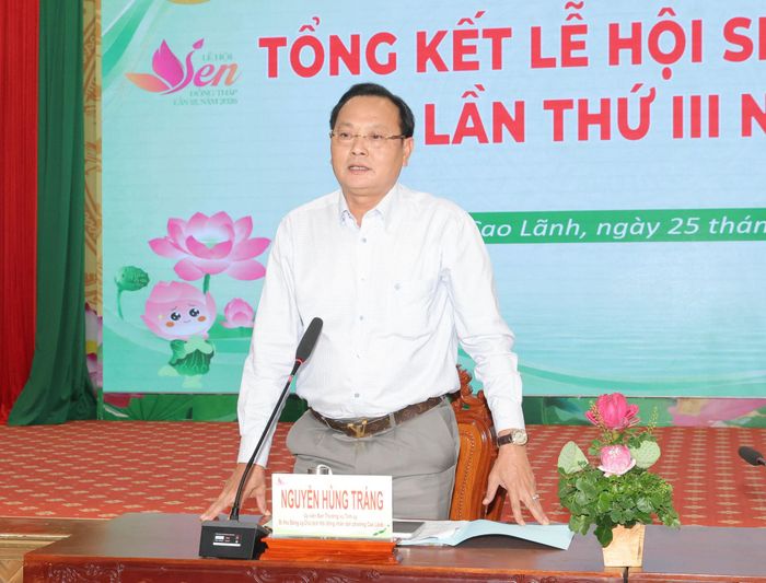 Bí thư Đảng ủy phường Cao Lãnh Nguyễn Hùng Tráng thông tin về công tác tổ chức Lễ hội Sen Đồng Tháp lần thứ III năm 2026