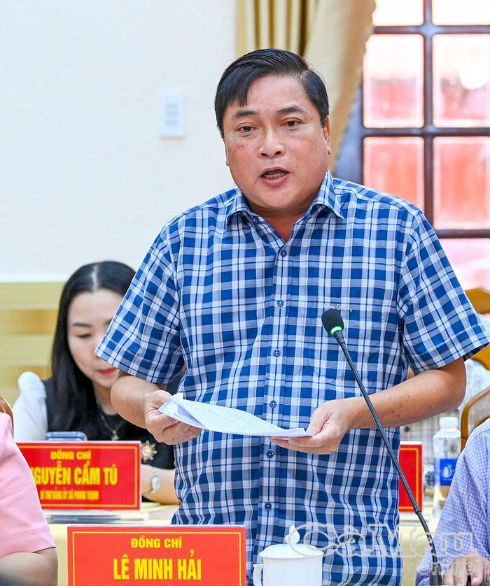 Đồng chí Lê Minh Hải, Bí thư Đảng ủy phường Giá Rai, tham luận về công tác chuẩn bị diễn tập tác chiến phòng thủ. Phường Giá Rai là địa phương được Ban Chỉ đạo diễn tập tỉnh chọn tổ chức diễn tập điểm cấp tỉnh năm 2026.