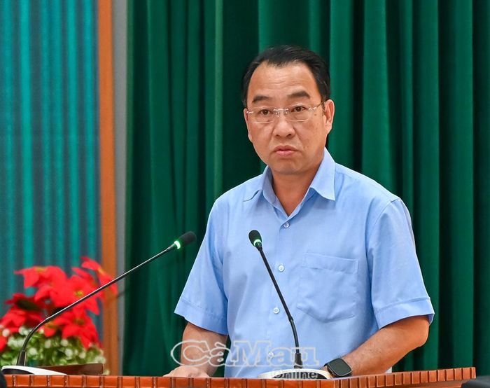 Đồng chí Lữ Quang Ngời, Phó Bí thư Tỉnh ủy, Chủ tịch UBND tỉnh, Phó Trưởng ban chỉ đạo, Trưởng Ban tổ chức diễn tập tỉnh, phát biểu tại hội nghị.