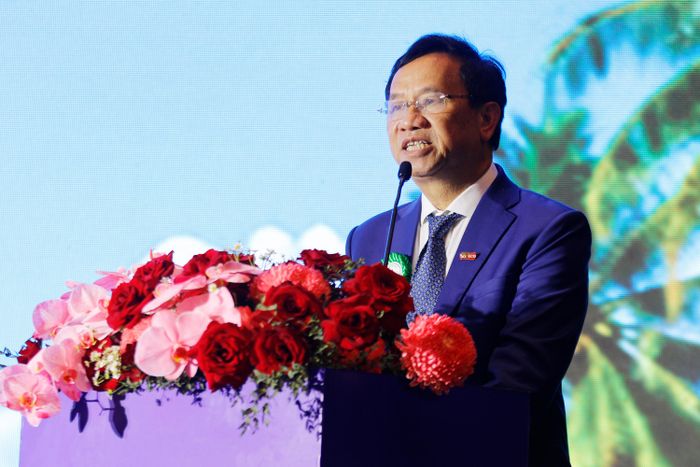 Ông Đinh Cao Khuê, Tổng Giám đốc Công ty CP Thực phẩm Xuất khẩu Đồng Giao chia sẻ tại diễn đàn.
