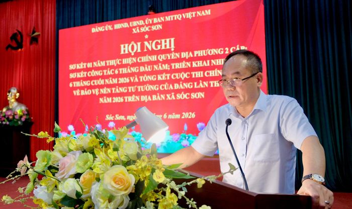 Trung tướng Nguyễn Thanh Tùng, Giám đốc Công an thành phố Hà Nội phát biểu. Ảnh: Tùng Nguyễn.
