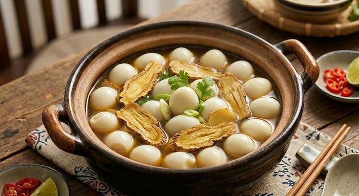 Trứng cút hầm đương quy giúp bổ huyết, phục hồi sức khỏe.