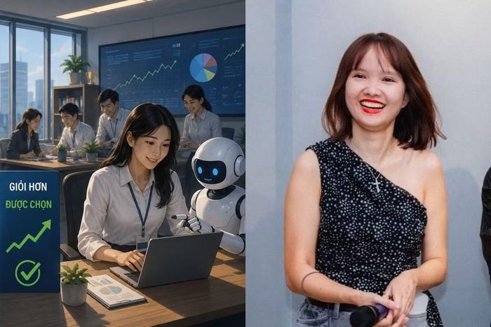 Tác giả Ploy (bên phải) cho rằng khi "sống chung" với AI "cần đầu tư thời gian để ghi nhớ và áp dụng, để kiến thức nằm trong đầu mình chứ không phải trong máy chủ".