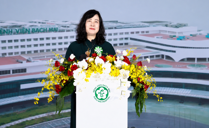 Bộ trưởng Bộ Y tế Đào Hồng Lan phát biểu tại buổi lễ. Ảnh: ĐT
