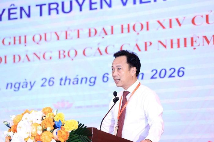 Đồng chí Lại Xuân Lâm, Phó Bí thư Đảng ủy Chính phủ, Trưởng Ban Tổ chức Hội thi phát biểu khai mạc