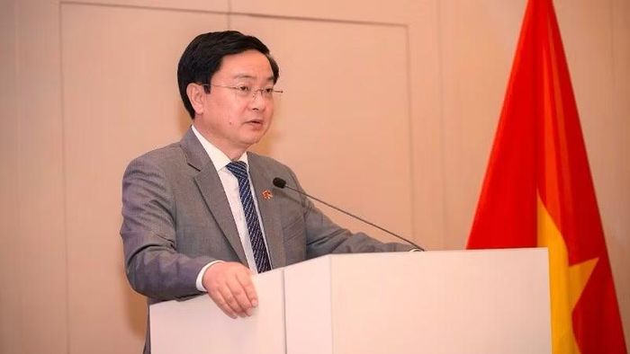 Ủy viên Ban Chấp hành Trung ương Đảng, Bí thư Tỉnh ủy Tây Ninh Nguyễn Văn Quyết phát biểu.