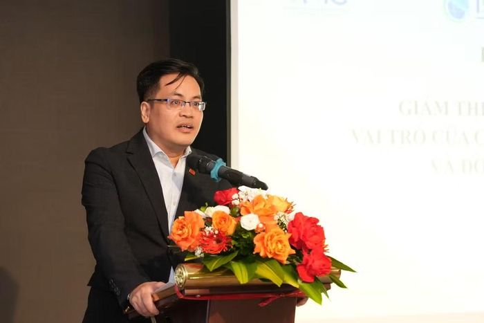 Ông Nguyễn Tiến Huy, Giám đốc Văn phòng Doanh nghiệp vì sự phát triển bền vững, Liên đoàn Thương mại và Công nghiệp Việt Nam chia sẻ trong chương trình.