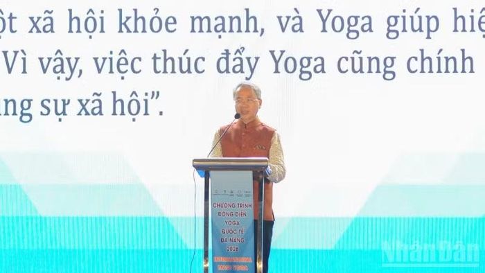 Ông Chinpau Ngaihte, Tham tán Kinh tế, Thương mại và Hợp tác Phát triển, Đại sứ quán Ấn Độ tại Việt Nam phát biểu tại chương trình.
