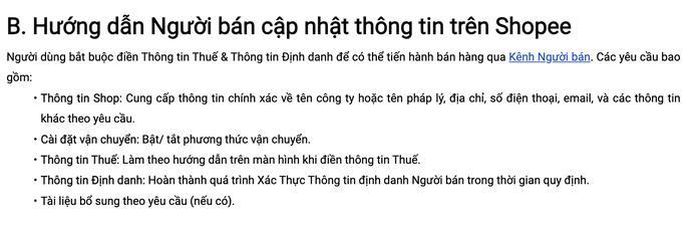 Shopee hướng dẫn xác thực định danh người bán