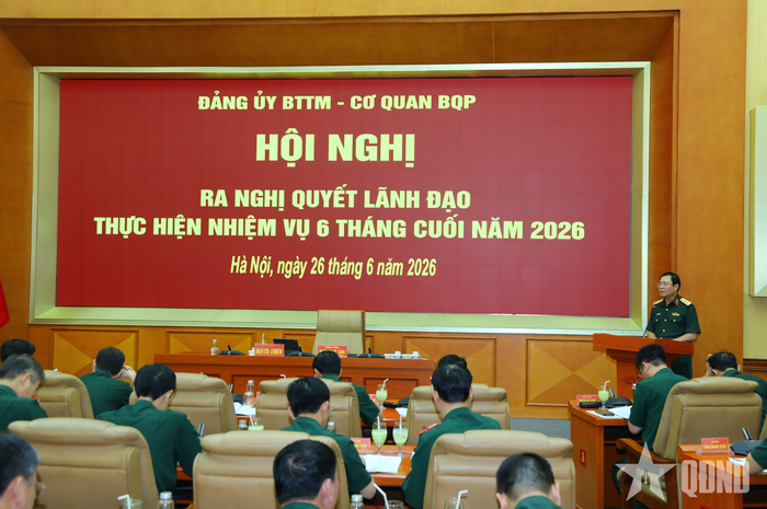 Đại tướng Nguyễn Tân Cương phát biểu chỉ đạo tại hội nghị.