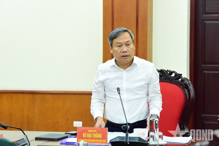 Đồng chí Vũ Đại Thắng, Ủy viên Trung ương Đảng, Phó bí thư Thành ủy, Chủ tịch UBND Thành phố Hà Nội phát biểu.