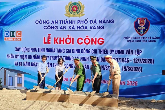 Khởi công xây nhà cho Thiếu úy Đinh Văn Lập.