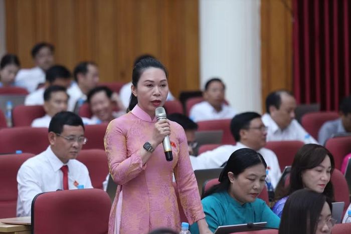 Đại biểu Đào Thị Anh Nga chất vấn tại Kỳ họp.