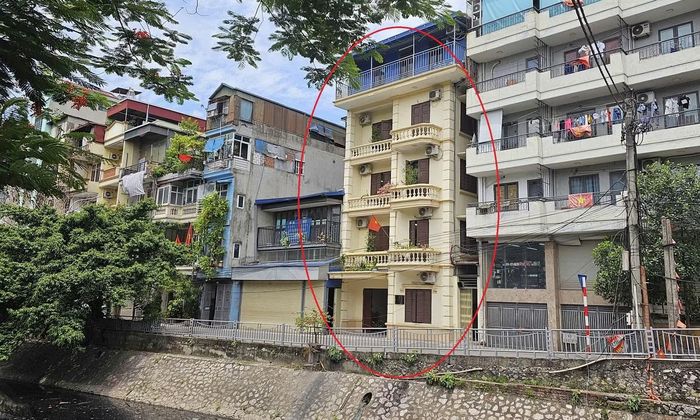 Trụ sở Công ty TNHH Duyên Hà (khoanh đỏ - PV) tại số 4 ngõ 41 phố Tương Mai, phường Tương Mai. Ảnh: Đình Phong.