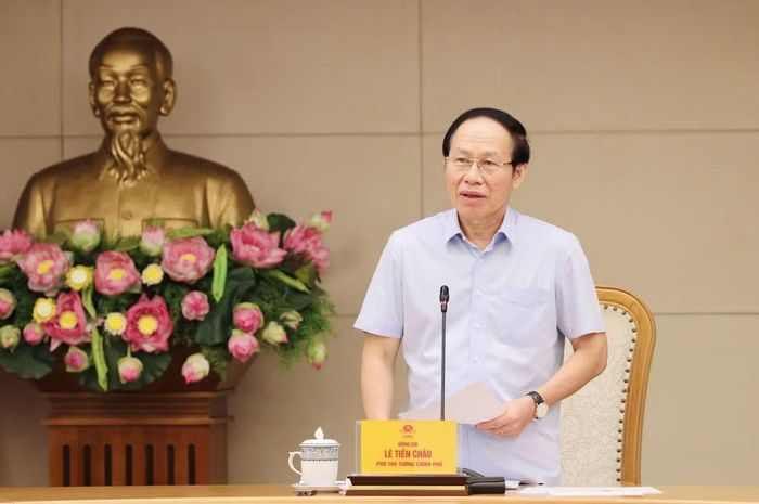 Phó Thủ tướng Lê Tiến Châu phát biểu tại buổi làm việc.