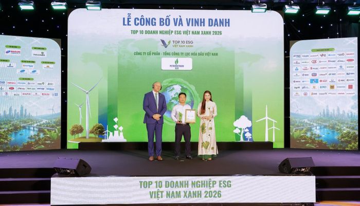 BSR được vinh danh tại hạng mục Top 100 Doanh nghiệp ESG Việt Nam Xanh 2026 (ESG10).