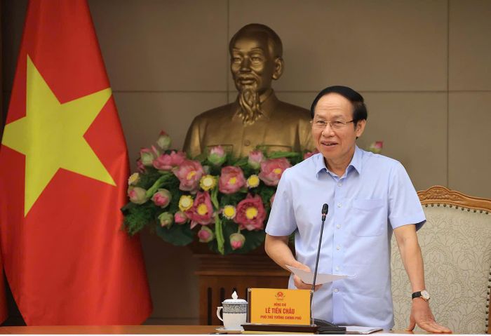 Phó Thủ tướng Lê Tiến Châu phát biểu tại cuộc họp. Ảnh: VGP