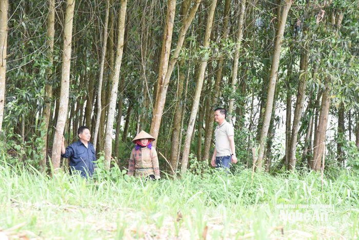 Bí thư Chi bộ kiêm Trưởng bản Boong Kha Văn Nam tuyên truyền, vận động người dân phát triển kinh tế. Ảnh: H.T