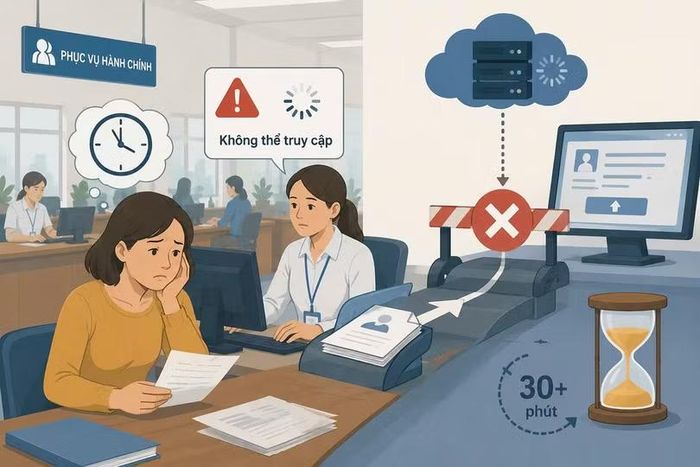  Tiến độ giải quyết TTHC cho người dân bị ảnh hưởng do hạ tầng công nghệ chưa thông suốt. (Ảnh minh họa) 