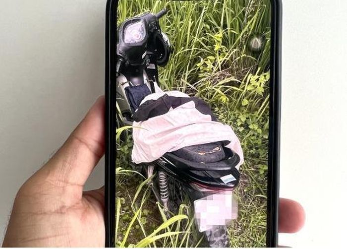 Chiếc xe máy, áo khoác ở hiện trường được xác định là của anh K. (Ảnh: CTV).