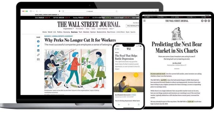 Wall Street Journal lựa chọn hướng đi nhắm tới các độc giả ở phân khúc thượng lưu. Ảnh: WSJ.