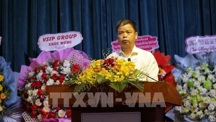 Phó Chủ tịch UBND tỉnh Nguyễn Hữu Quế phát biểu tại Hội thảo. Ảnh: Sỹ Thắng - TTXVN 