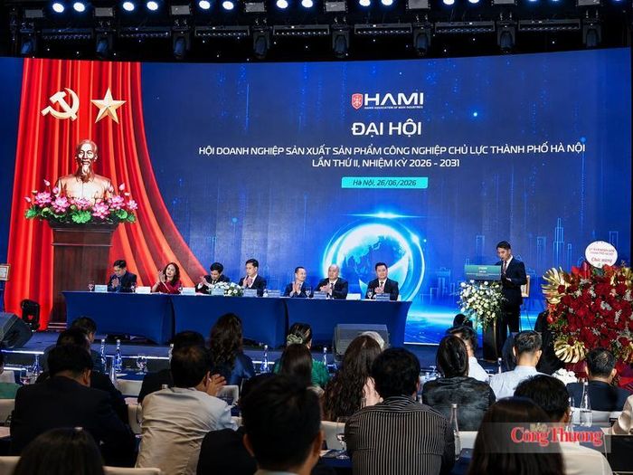Đại hội Hội Doanh nghiệp sản xuất sản phẩm công nghiệp chủ lực thành phố Hà Nội lần thứ II, nhiệm kỳ 2026 - 2031 được tổ chức vào chiều ngày 26/6, tại Hà Nội. Ảnh: NH