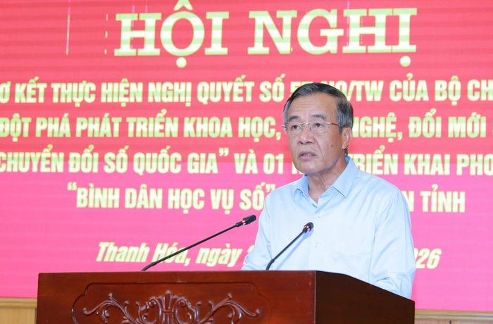 Bí thư Tỉnh ủy Lê Đức Thái kết luận hội nghị.