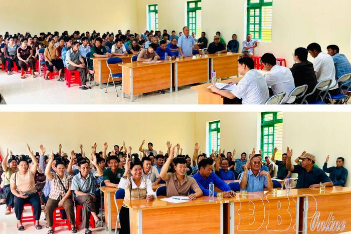 Người dân bản Mánh Đánh, xã Mường Ảng đồng thuận cao với phương án sắp xếp lại bản. 