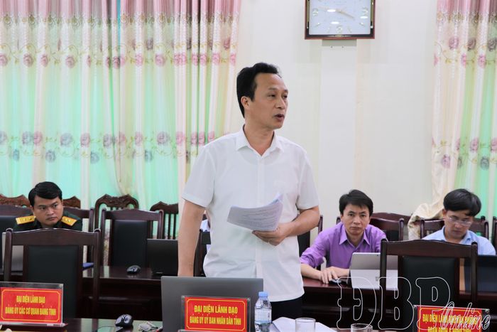 Đại diện Đảng ủy UBND tỉnh tham gia ý kiến tại hội nghị.